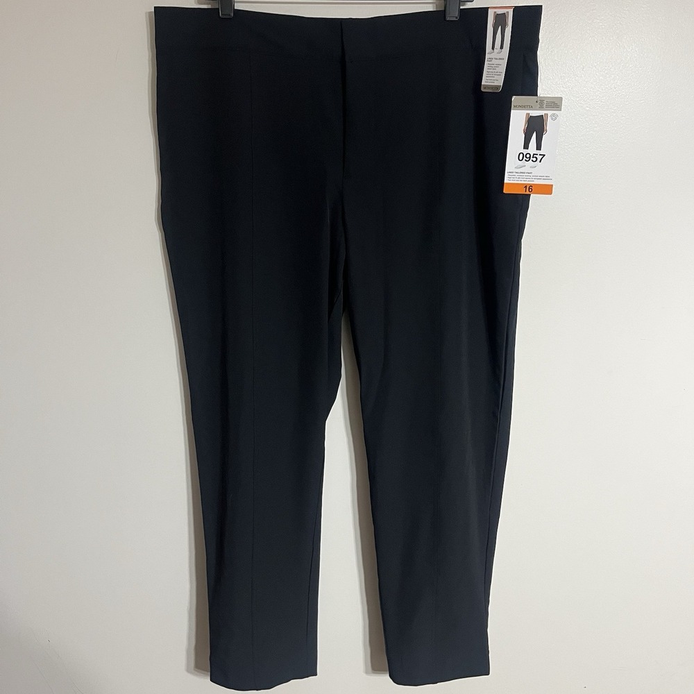 NWT‎ Women's Mondetta Lined Tailored Pants Athletic Pants Pockets Size 16 Black